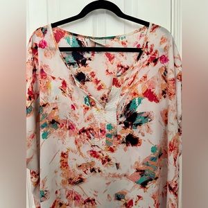 AVA & VIV, BLOUSE, TUNIC, spring floral print, size 3X